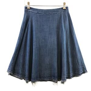 Tina + Jo Women Blue Denim Skirt raw hem size M